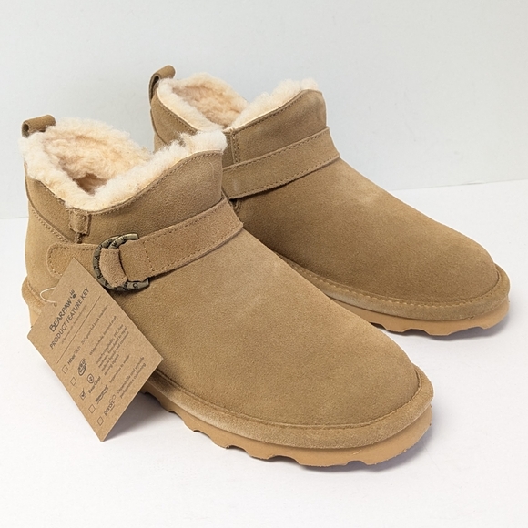 BearPaw Shorty Buckle Winter Boots, Iced Coffee, Women's 10 - Picture 1 of 8